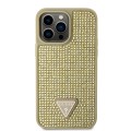Guess “Rhinestones Triangle Metal Logo Collection” Θήκη για iPhone 14 Pro Max Χρυσό